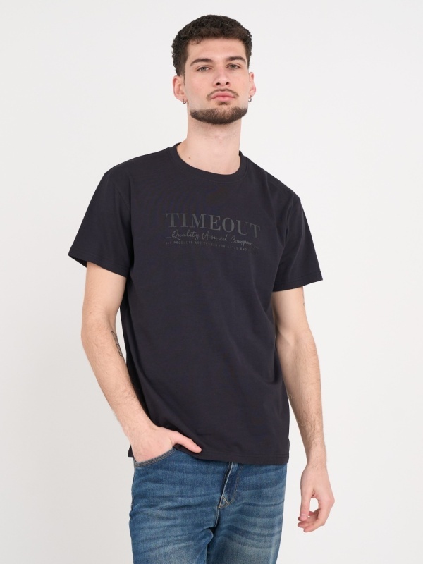 Timeout - Tricou barbat cu maneca scurta si imprimeu logo - Img 8