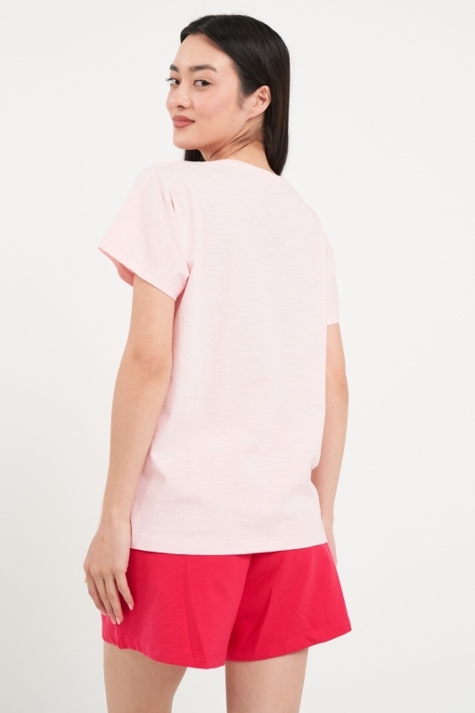 Timeout - Tricou dama cu maneca scurta de culoare uniforma - Img 2