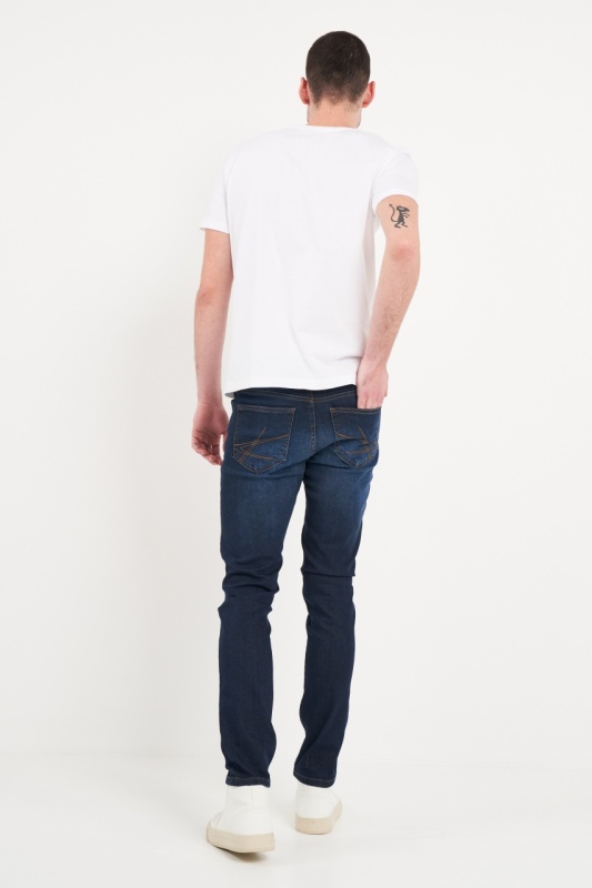 Kenvelo - Blugi barbat slim cu aspect decolorat - Img 5