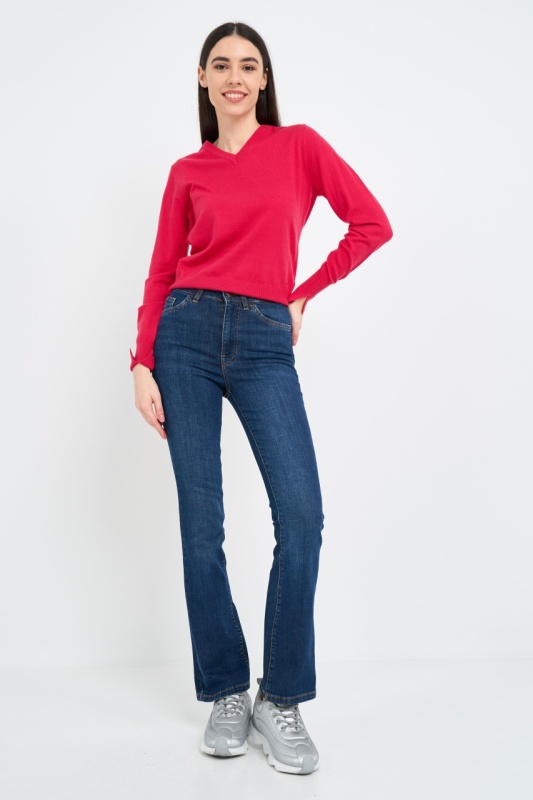 Kenvelo - Blugi dama bootcut cu aspect usor decolorat - Img 9