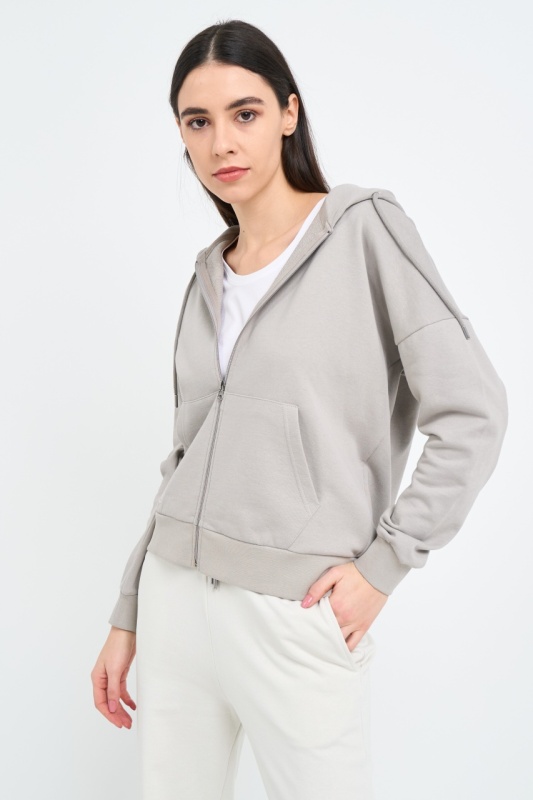 Kenvelo - Hanorac dama de culoare uniforma cu gluga - Img 5