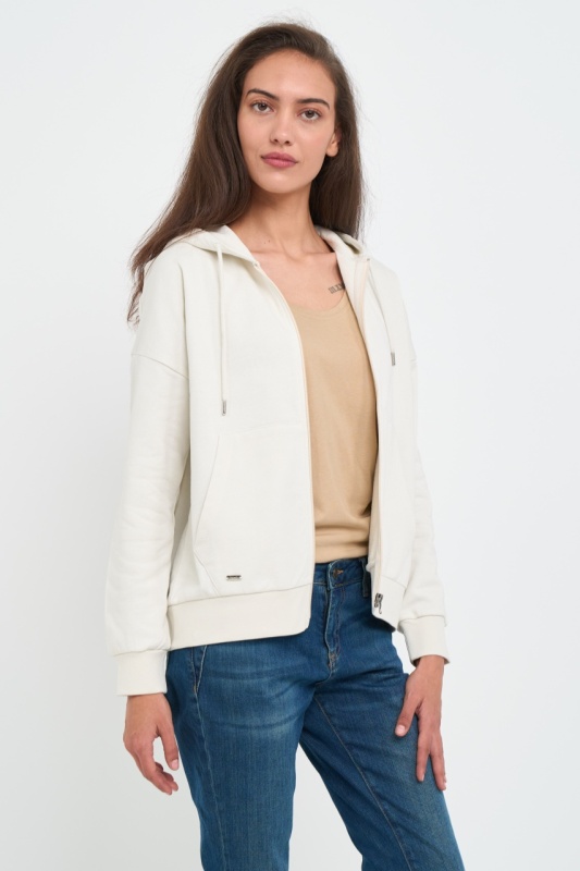 Kenvelo - Hanorac dama de culoare uniforma cu gluga - Img 6