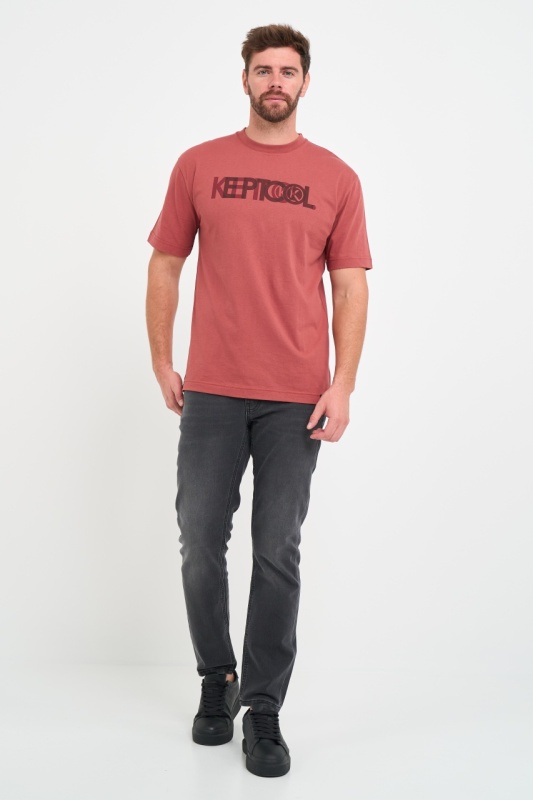 Kenvelo - Tricou barbat cu imprimeu texturat si logo - Img 7