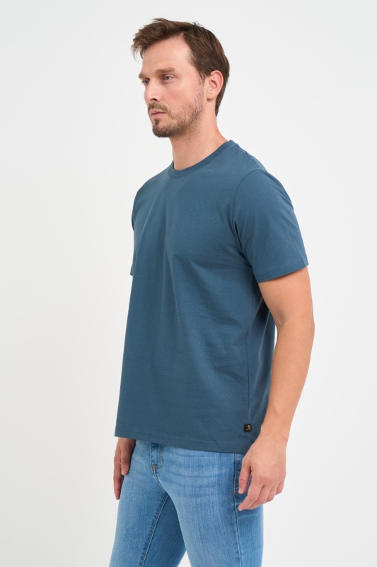 Kenvelo - Tricou barbat cu maneca scurta de culoare uniforma si logo aplicat - Img 6