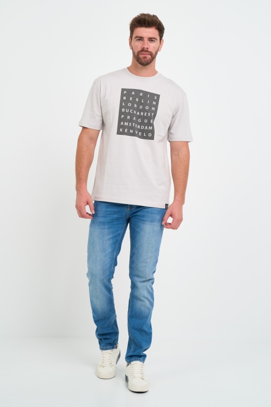 Kenvelo - Tricou barbat cu maneca scurta si imprimeu text grafic - Img 7