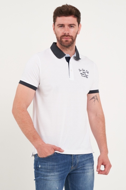 Kenvelo - Tricou barbat polo cu detalii logo - Img 3