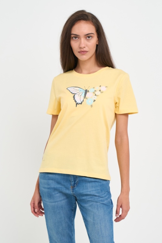 Kenvelo - Tricou dama cu imprimeu detalii grafice fluture