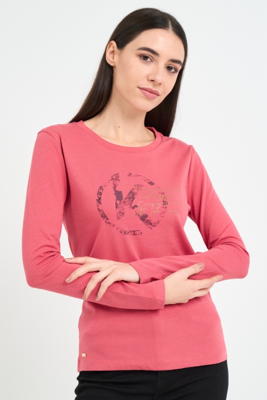 Kenvelo - Tricou dama cu maneca lunga si imprimeu logo - Img 4