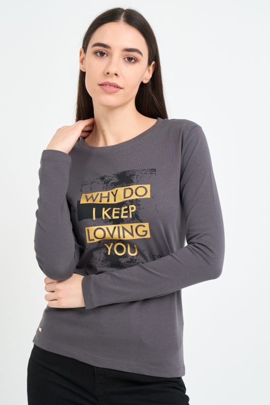 Kenvelo - Tricou dama cu maneca lunga si imprimeu - Img 4