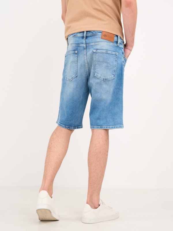 Lee Cooper - Bermude barbat din denim de culoare deschisa - Img 3