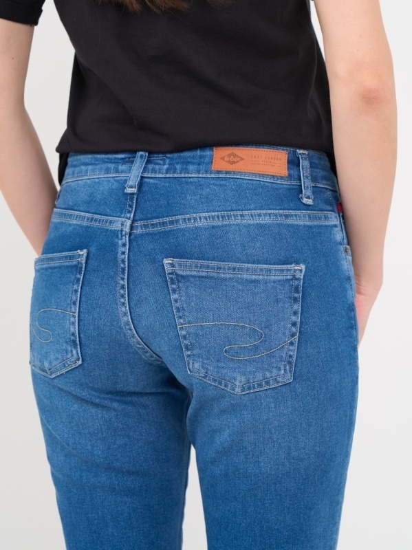 Lee Cooper - Blugi dama boyfriend cu aspect decolorat - Img 4