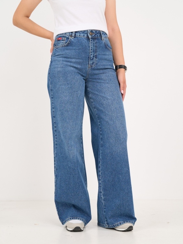 Lee Cooper - Blugi dama wide cu aspect usor decolorat - Img 6