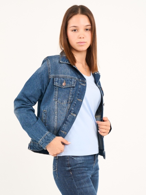 Lee Cooper - Jacheta dama denim cu buzunare si aspect decolorat - Img 6