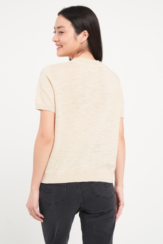 Lee Cooper - Pulover dama cu maneca scurta de culoare uniforma - Img 2