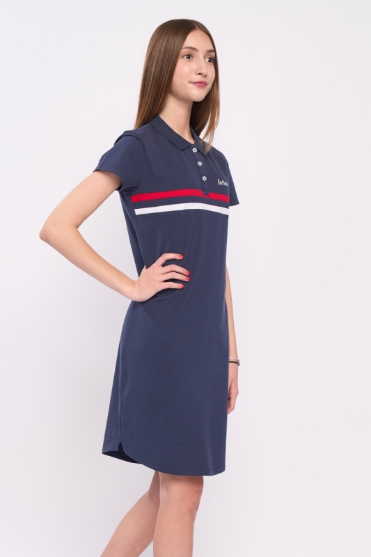 Lee Cooper - Rochie dama tip polo cu logo aplicat - Img 3