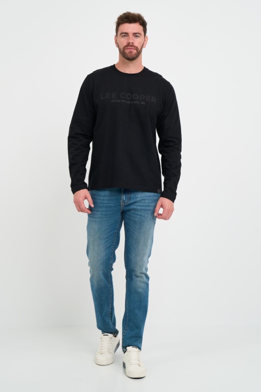 Lee Cooper - Tricou barbat cu maneca lunga cu logo - Img 7