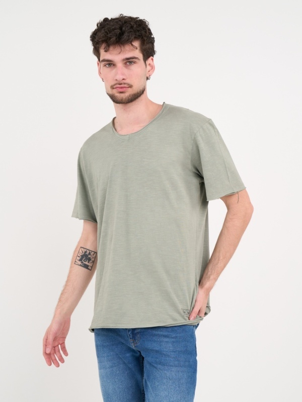 Lee Cooper - Tricou barbat de culoare uniforma cu detalii - Img 4
