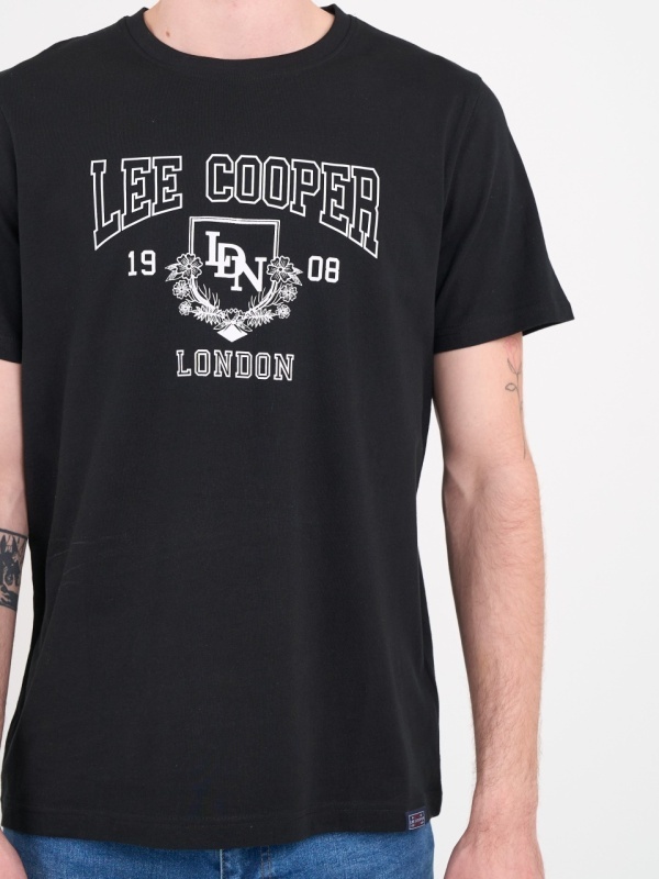 Lee Cooper - Tricou barbat de culoare uniforma cu imprimeu grafic - Img 3