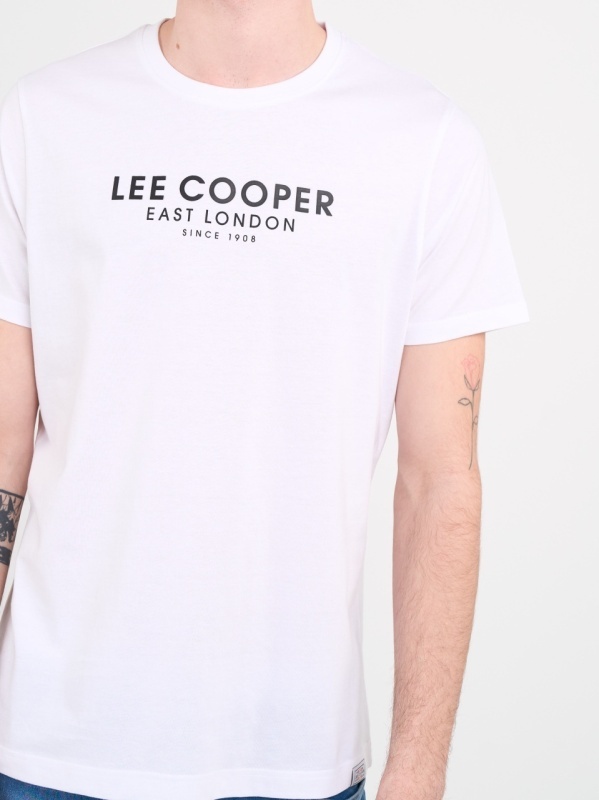 Lee Cooper - Tricou barbat de culoare uniforma cu imprimeu logo - Img 3