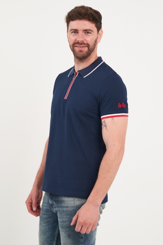 Lee Cooper - Tricou barbat polo cu fermoar - Img 2