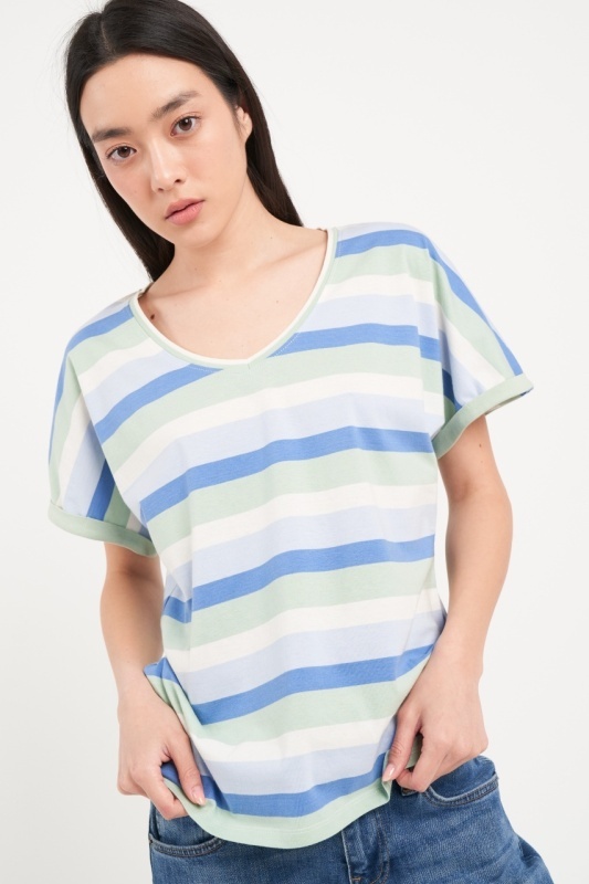 Lee Cooper - Tricou dama cu maneca scurta si dungi - Img 4