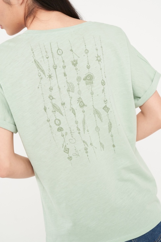 Lee Cooper - Tricou dama de culoare uniforma cu imprimeu grafic - Img 3