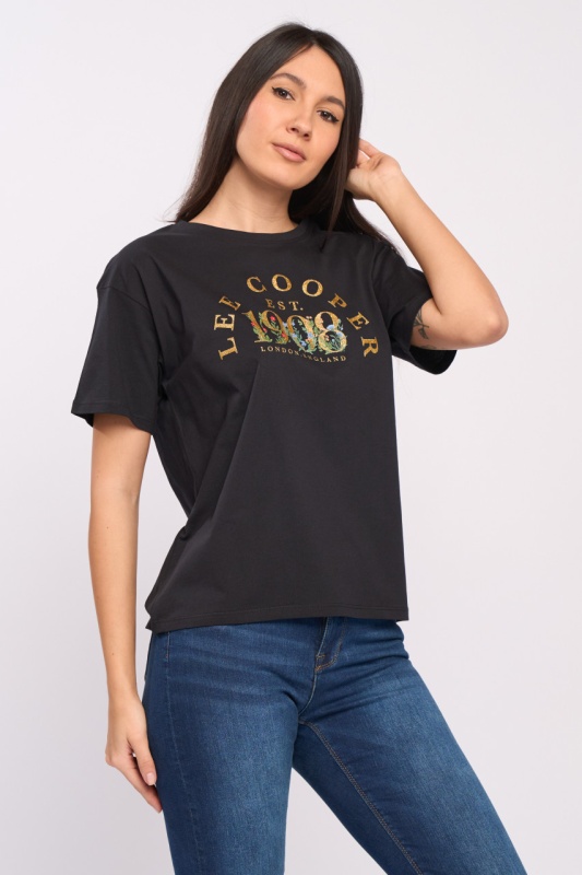 Lee Cooper - Tricou maneca scurta dama cu imprimeu text - Img 4