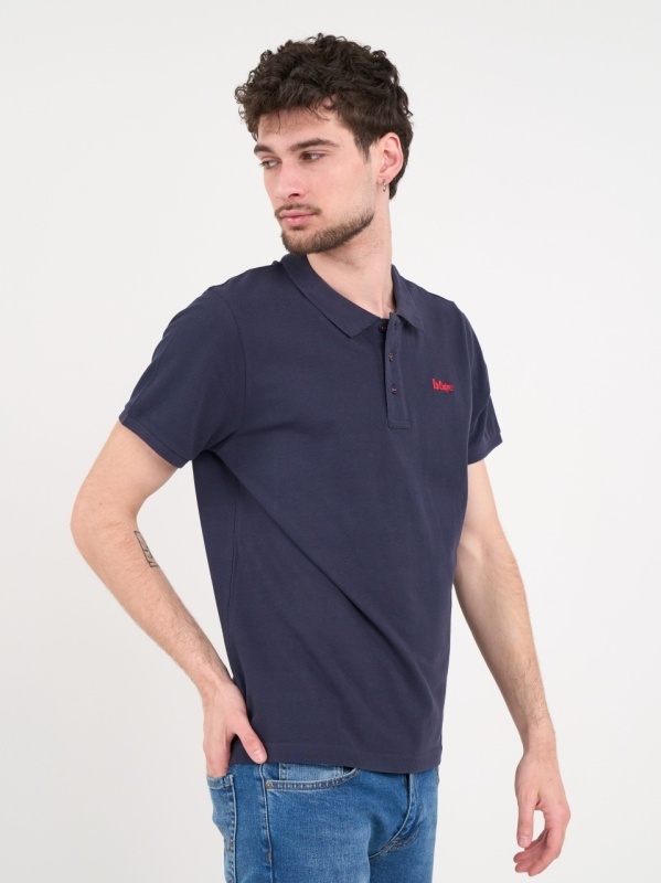 Lee Cooper - Tricou polo barbat de culoare uniforma - Img 4