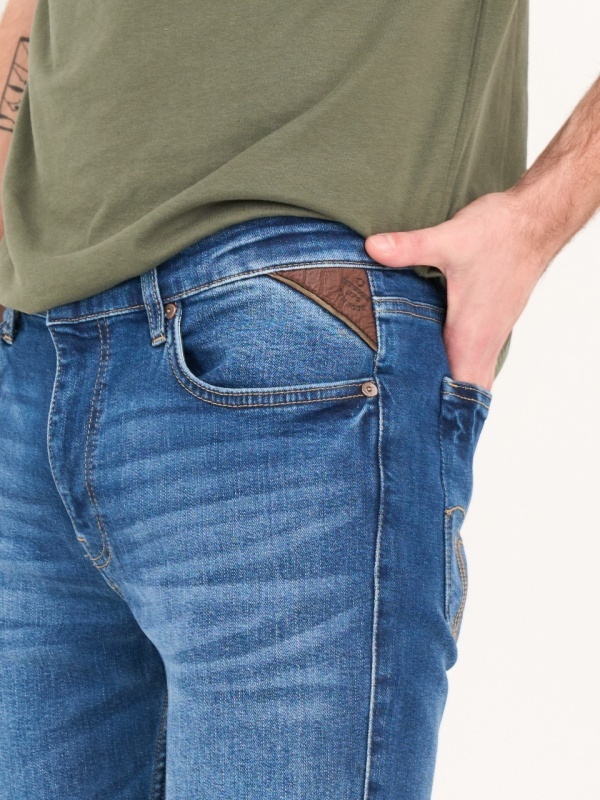 Timeout - Blugi barbat slim cu aspect decolorat - Img 3