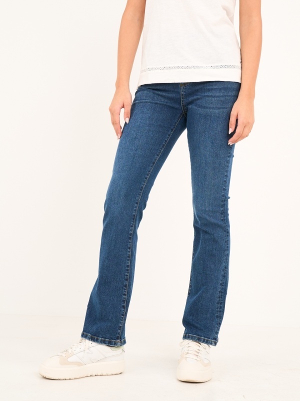 Timeout - Blugi dama bootcut de culoare uniforma - Img 9