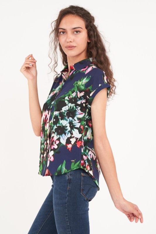 Timeout - Camasa dama maneca scurta cu imprimeu floral - Img 4