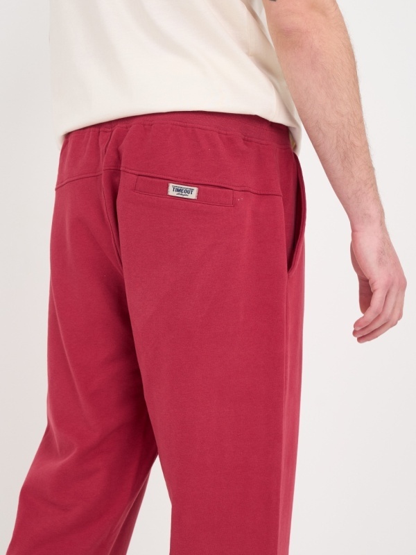 Timeout - Pantaloni lungi barbat sport de culoare uniforma cu detalii logo - Img 6