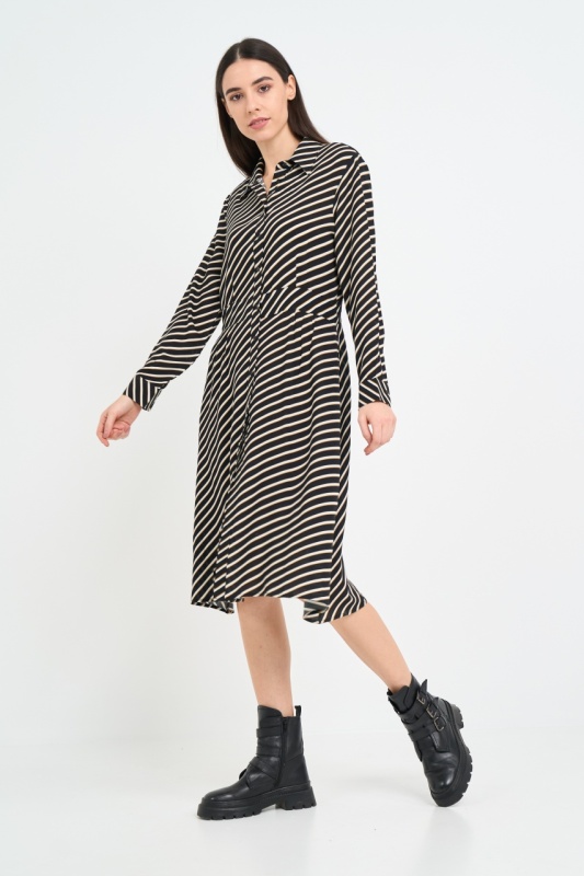 Timeout - Rochie dama de lungime medie cu model in dungi - Img 8