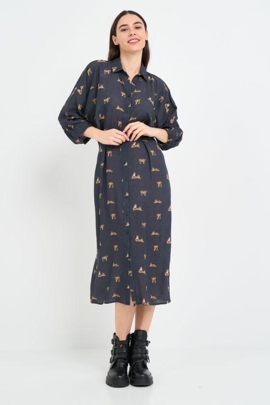 Timeout - Rochie dama tip camasa cu model - Img 3