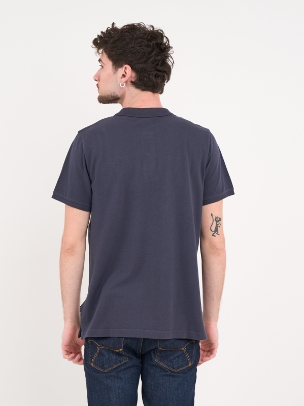 Timeout - Tricou barbat polo de culoare uniforma cu logo - Img 3