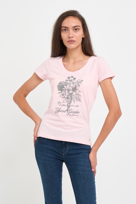 Timeout - Tricou dama cu imprimeu detalii grafice si logo