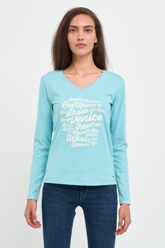 Timeout - Tricou dama cu maneca lunga cu imprimeu texturat