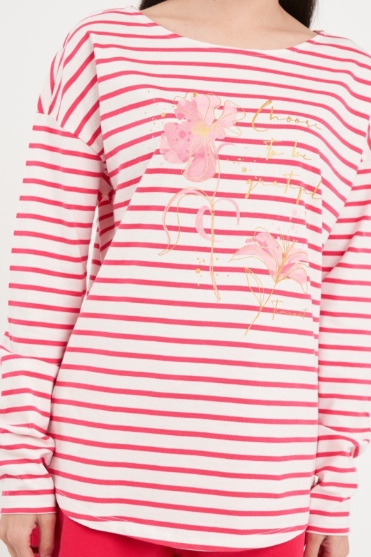 Timeout - Tricou dama cu maneca lunga si dungi - Img 4