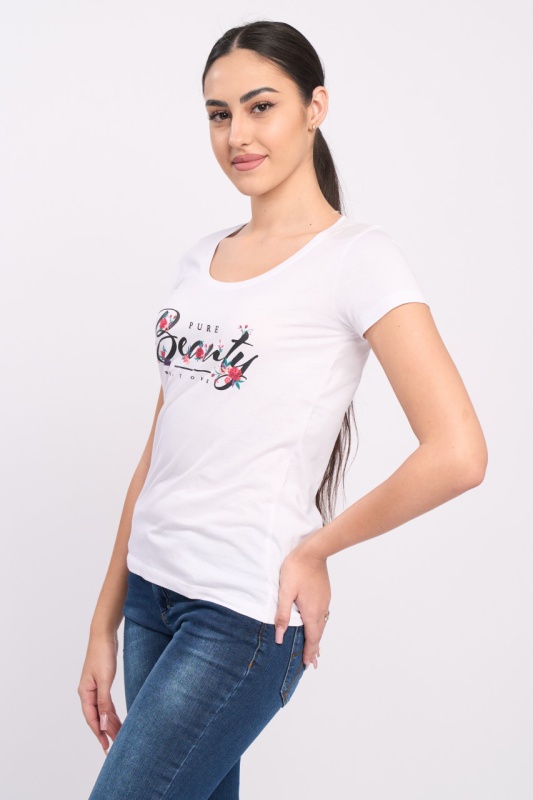 Timeout - Tricou dama cu maneca scurta si imprimeu text - Img 4