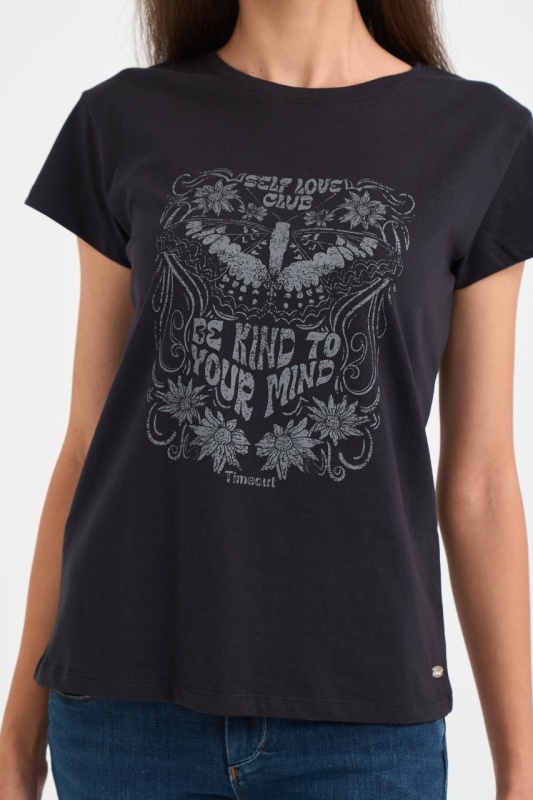 Timeout - Tricou dama maneca scurta cu detalii grafice - Img 3