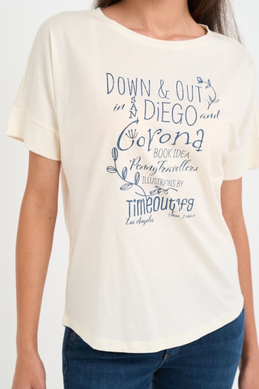 Timeout - Tricou dama maneca scurta cu imprimeu text grafic - Img 2