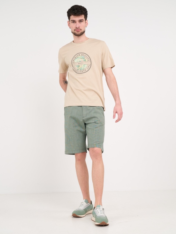 Kenvelo - Bermude barbat cu textura de culoare uniforma - Img 10