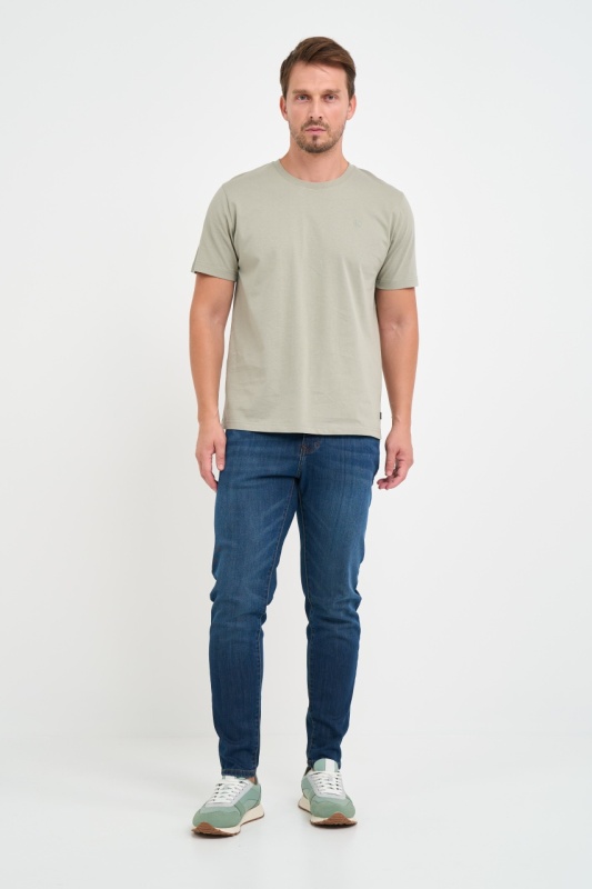 Kenvelo - Blugi barbat slim aspect usor decolorat - Img 7