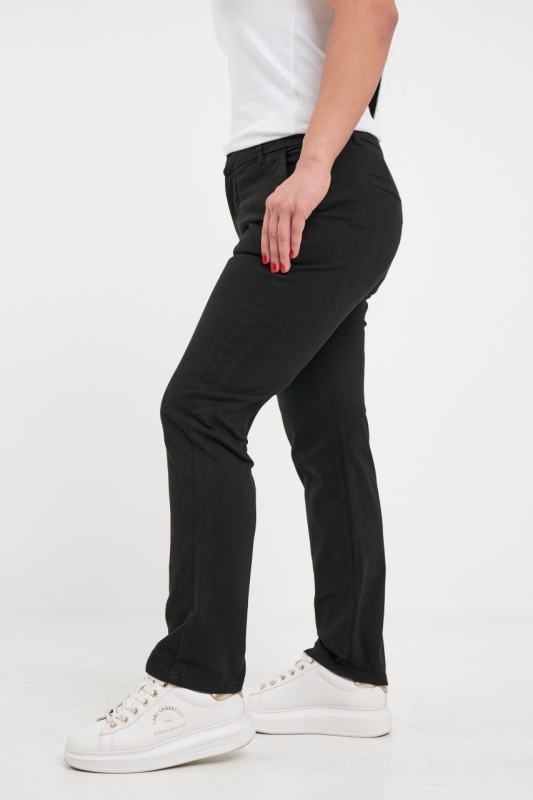 Kenvelo - Pantaloni lungi dama de culoare uniforma cu buzunare - Img 2