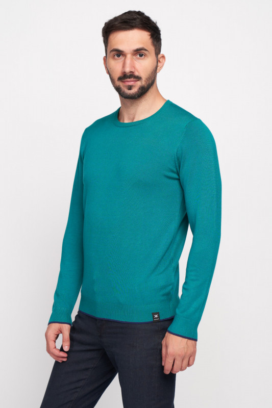 Kenvelo - Pulover barbat de culoare uniforma cu logo