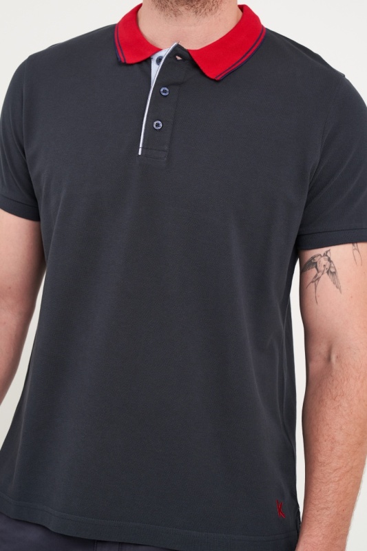 Kenvelo - Tricou barbat polo de culoare uniforma - Img 2