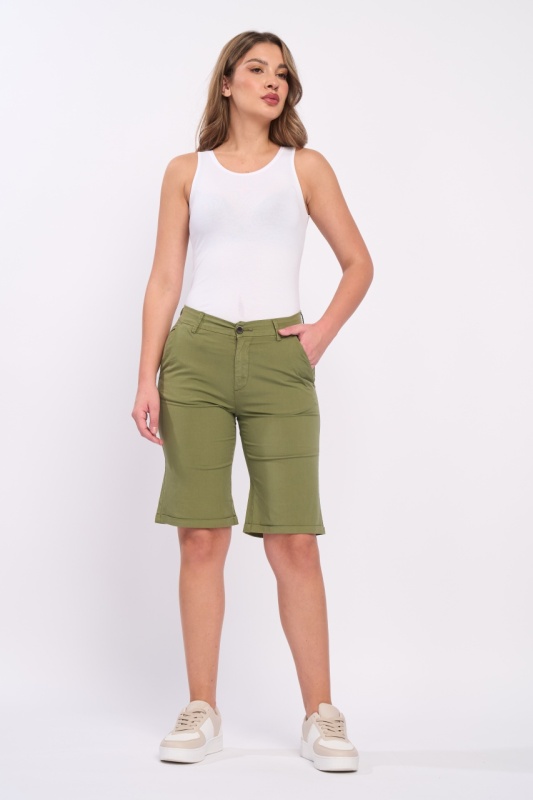 Lee Cooper - Bermude dama de culoare uniforma cu buzunare oblice - Img 8