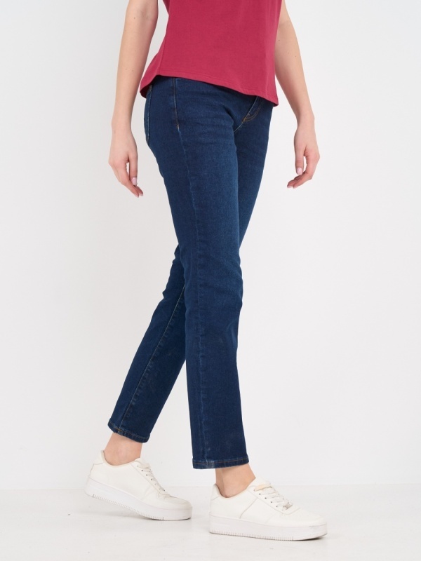 Lee Cooper - Blugi dama boyfriend de culoare uniforma - Img 6