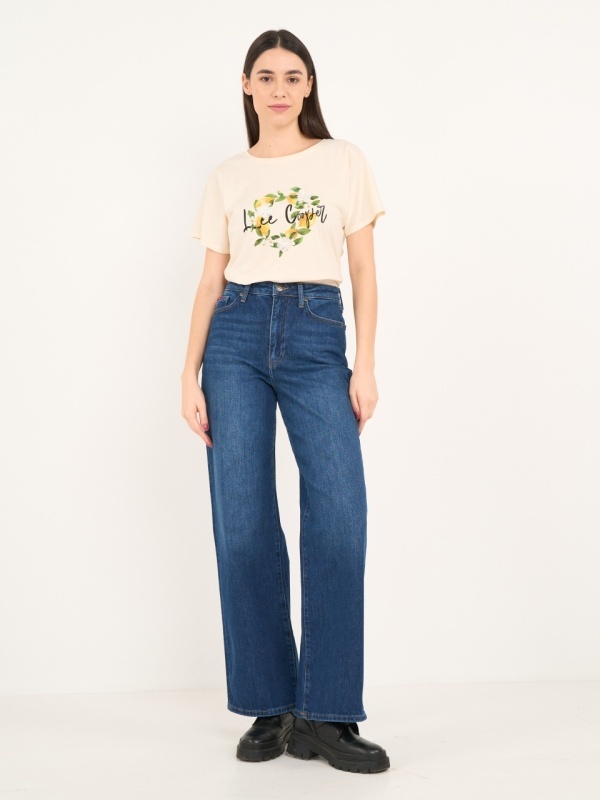 Lee Cooper - Blugi dama wide cu aspect usor decolorat - Img 11