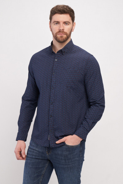 Lee Cooper - Camasa barbat regular cu maneca lunga cu imprimeu si buzunar